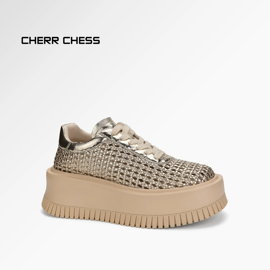 镂空网面透气增高时尚松糕鞋HK250304XX