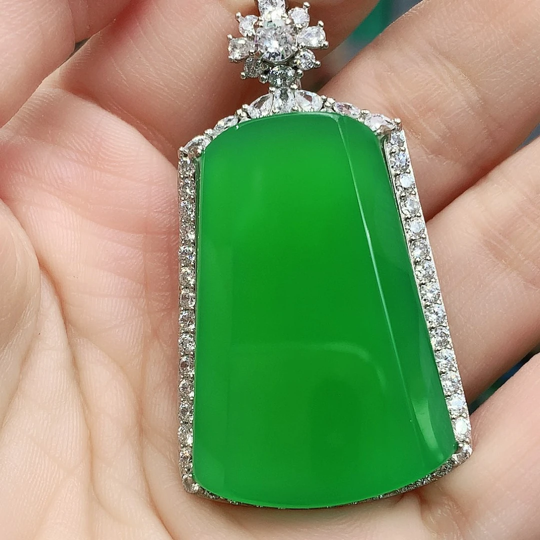 银S925镶嵌吊坠玛瑙/玉髓