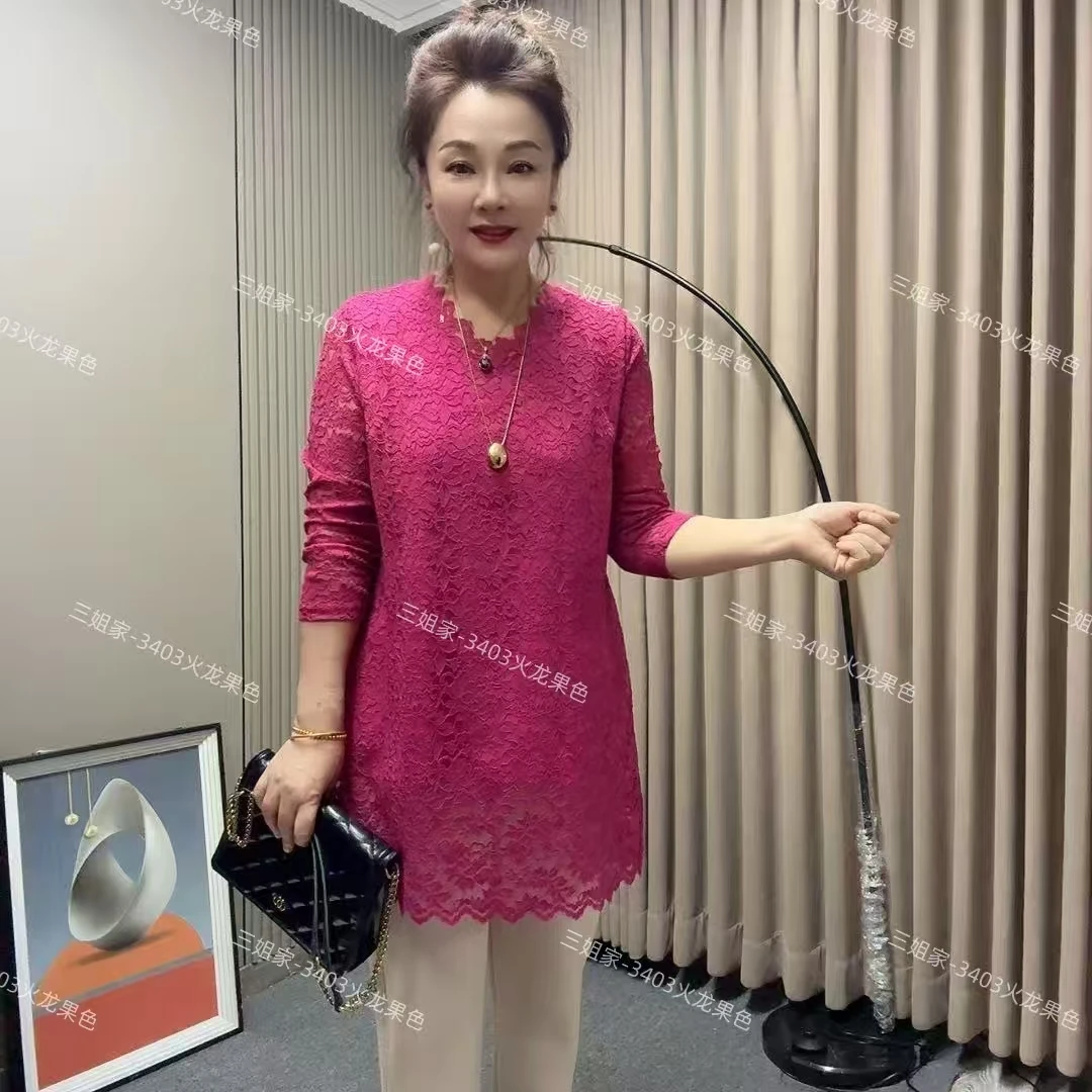 3403新款时尚气质V领蕾丝上衣