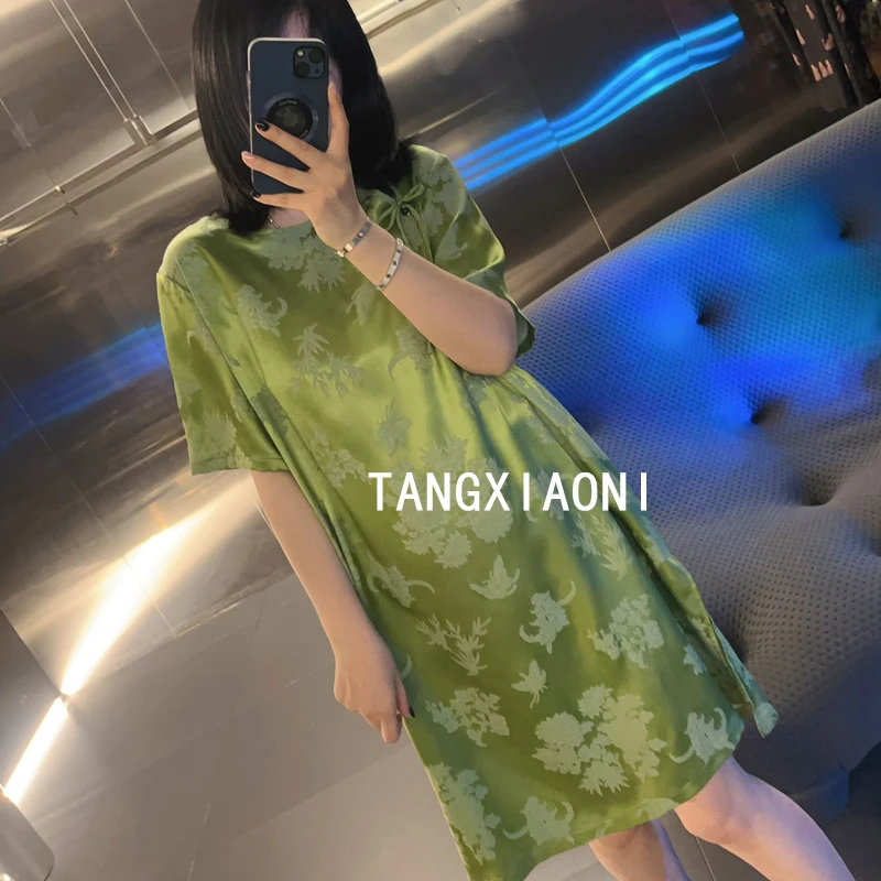 2店【薄荷浮雕】两色连衣裙
