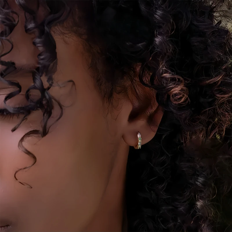 合金锆石耳饰 蛇年耳环百搭时尚简约精致设计感饰品冷淡风男耳钉