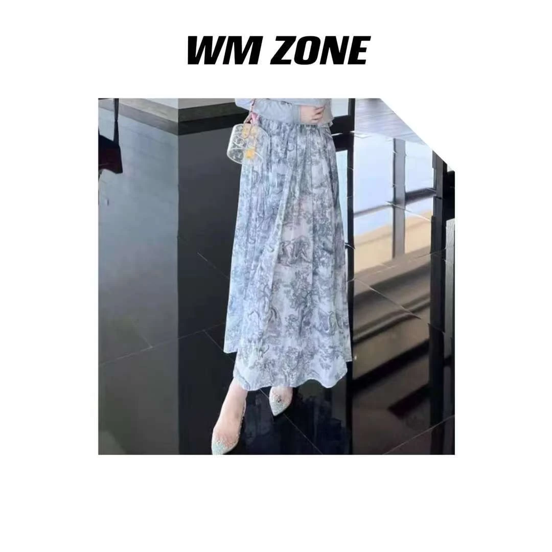 WM  4-7-2083 水墨印花半身长裙