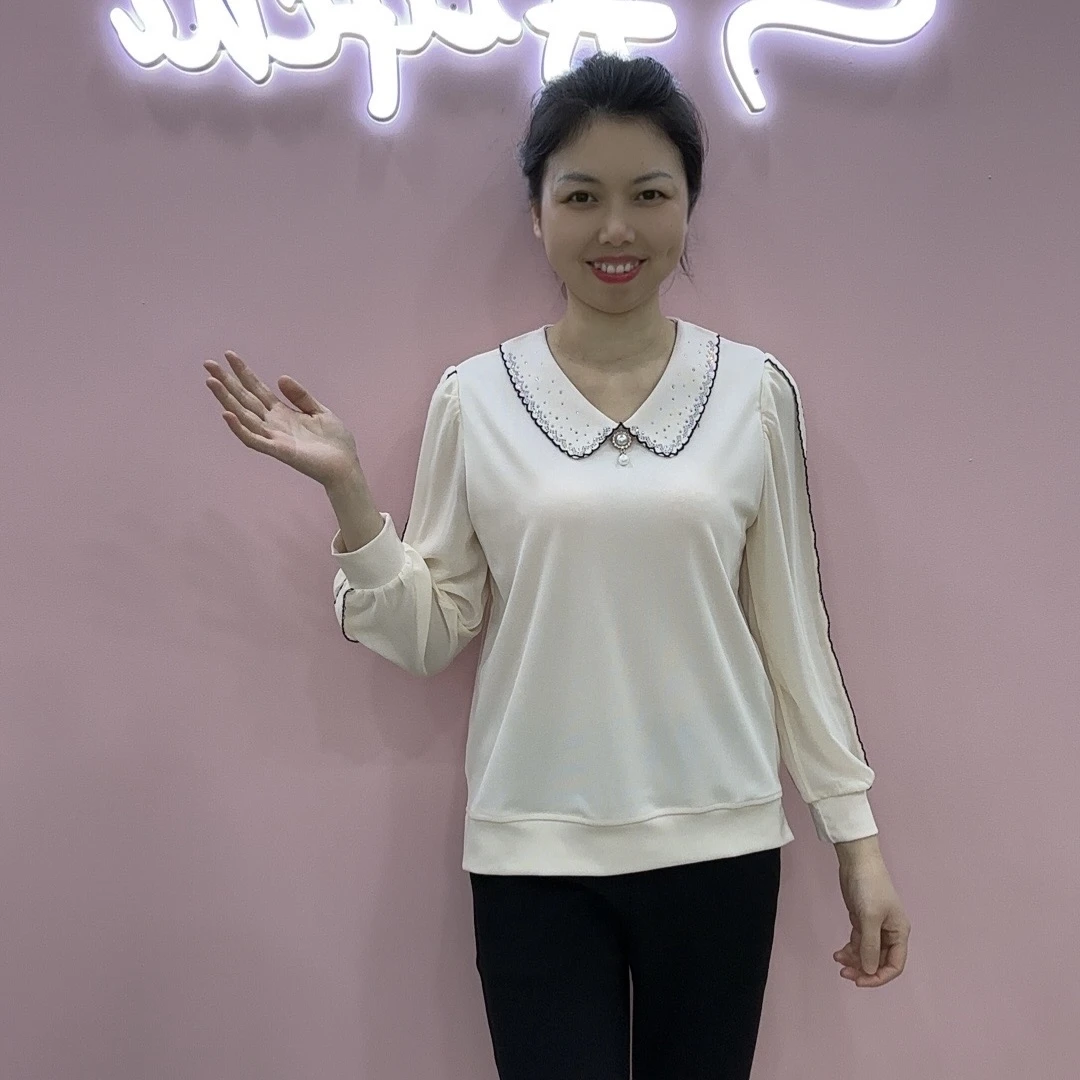 【姐妹服饰】【2528翻领吊坠】时尚百搭休闲春季长袖女士上衣