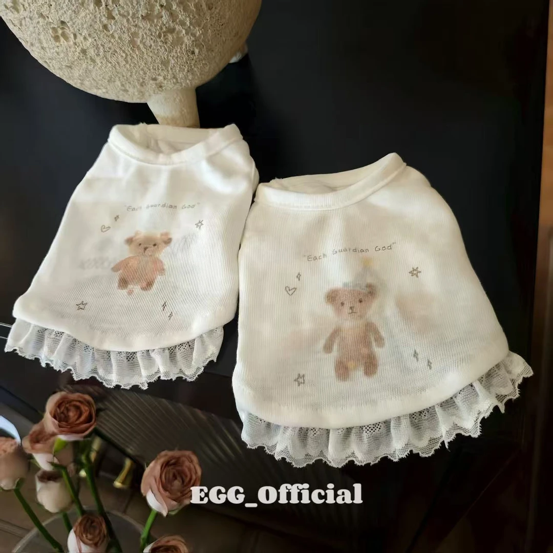 EGG_天使小熊四季款防晒天丝雪花宠物服马尔济斯小型犬可爱比熊