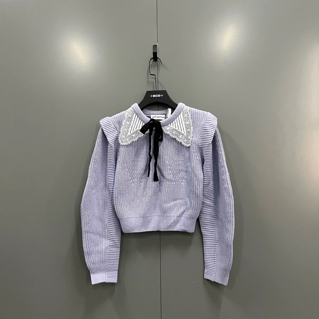 未使用 self-portrait tt4 徽标logo蝴蝶结针织衫 L码/012039