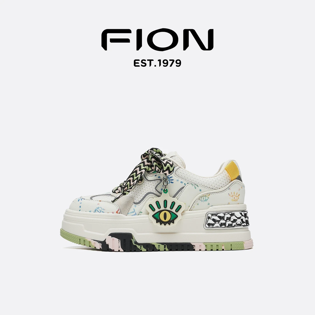 Fion/菲安妮女鞋2025夏季新款透气休闲板鞋厚底时尚百搭潮流