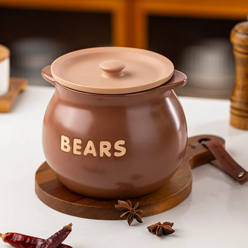 美拉德风1100ML双耳猪油罐套测耐高温荤油罐 口径12CM 高12CM可爱