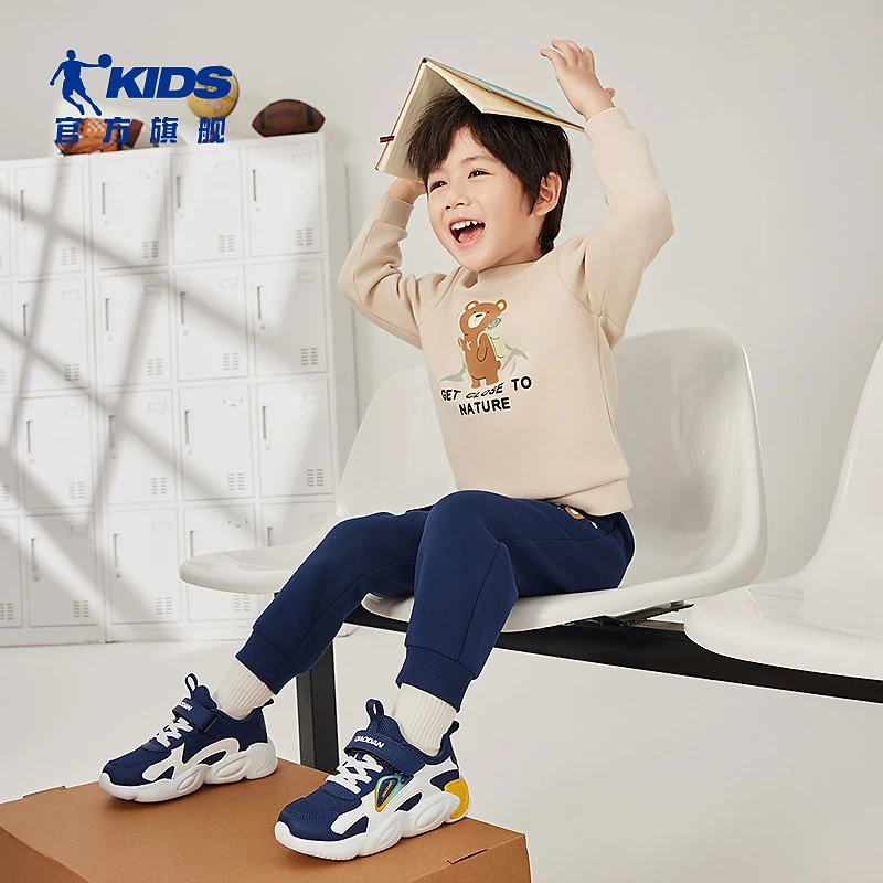 2026乔丹童鞋儿童运动鞋男小童新款春秋网面透气休闲鞋子男童