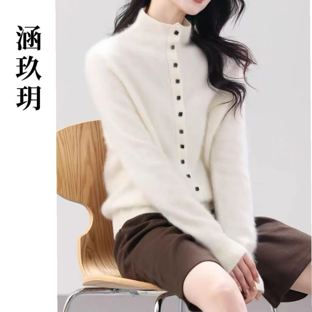 涵玖玥【羊绒小高领开衫】温暖马里奥女装秋冬上衣Z-05-807