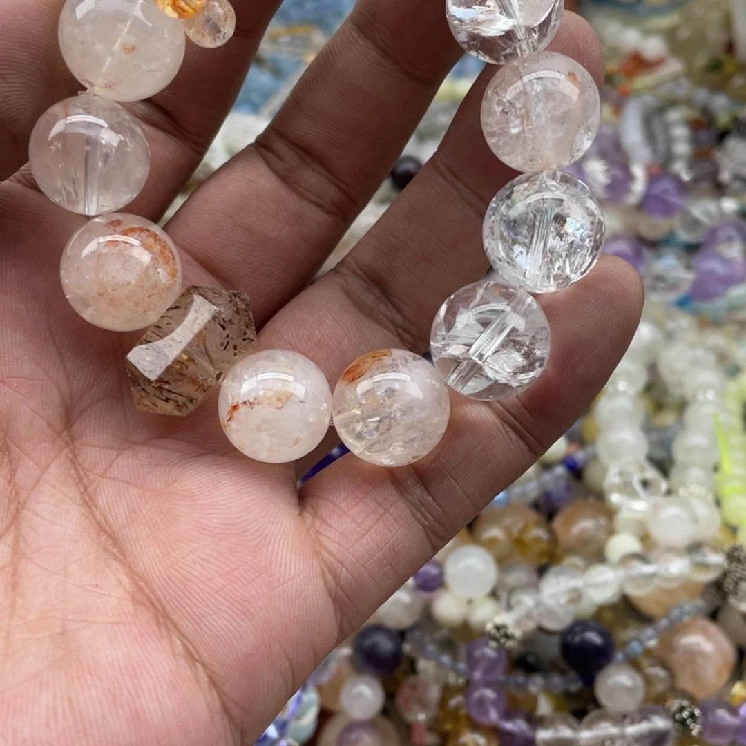 银S925镶嵌手链烟晶