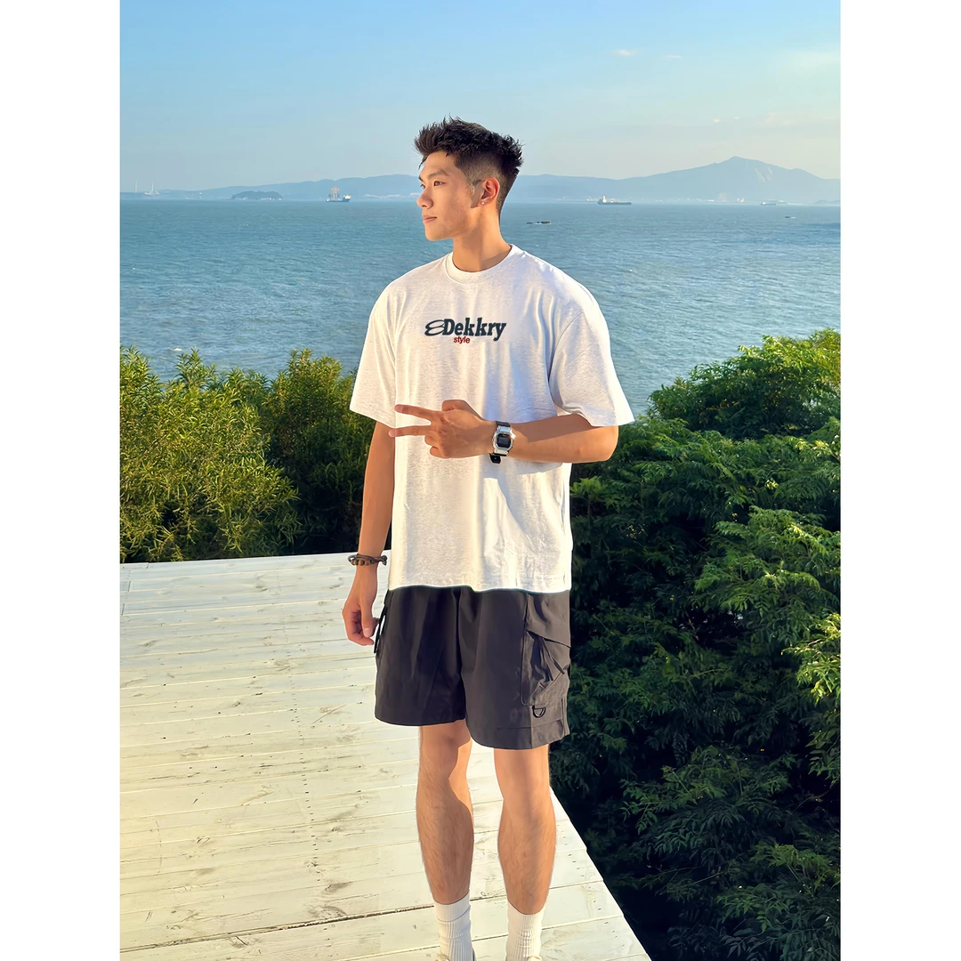 100%纯棉美式个性字母印花短袖休闲T恤夏男女休闲情侣宽松上衣ins