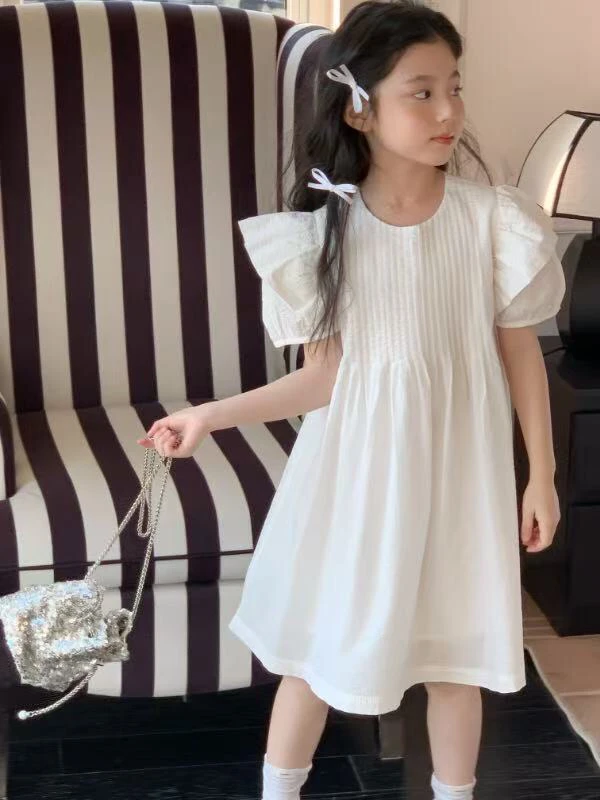 女童夏季泡泡袖短袖连衣裙2913