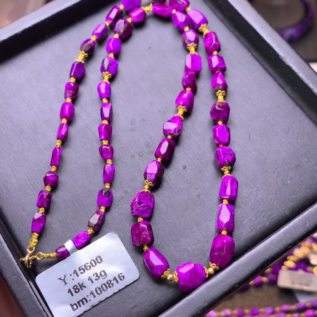 苏纪石（舒俱来）18K金镶嵌丝绒项链