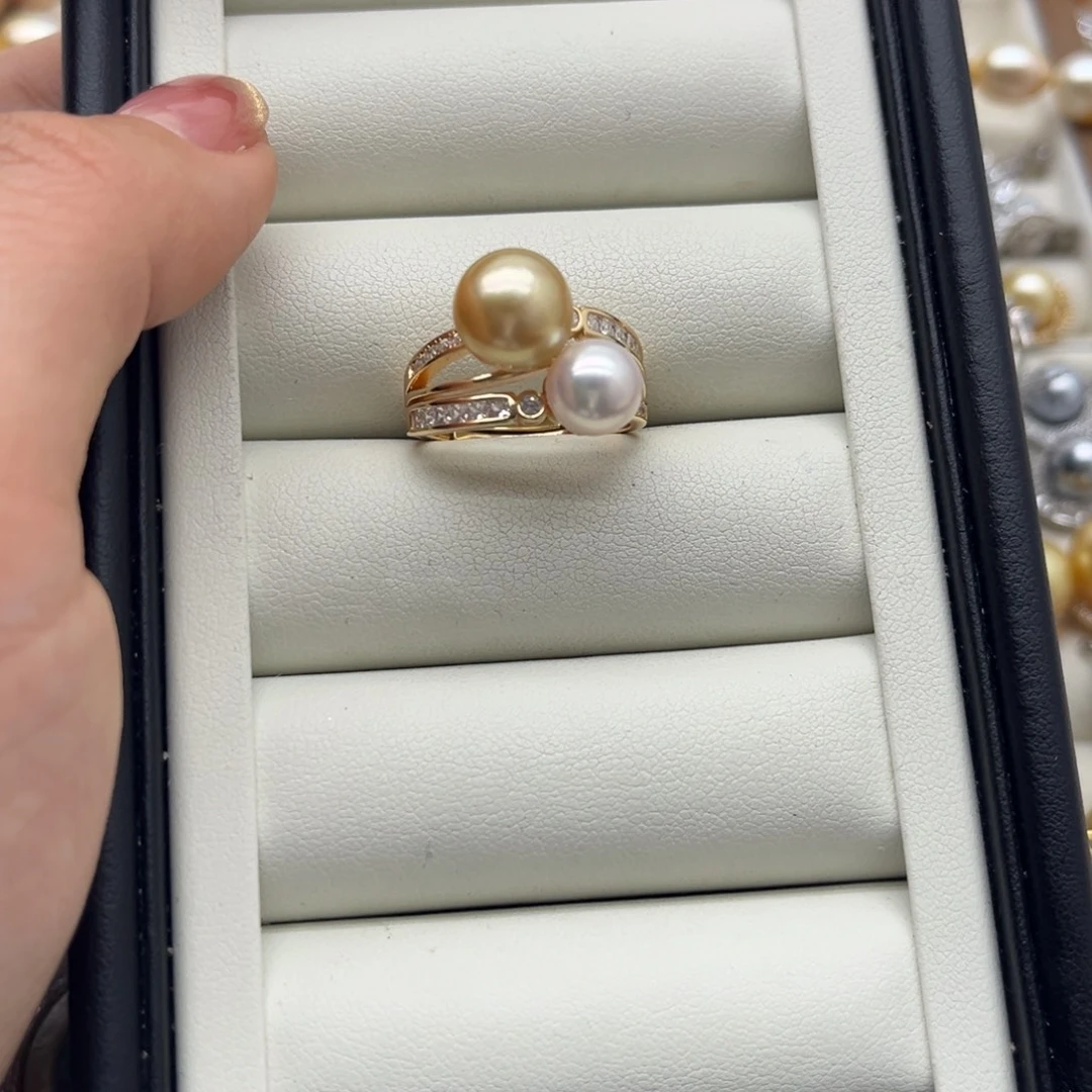 海水珍珠银S925镶嵌戒指