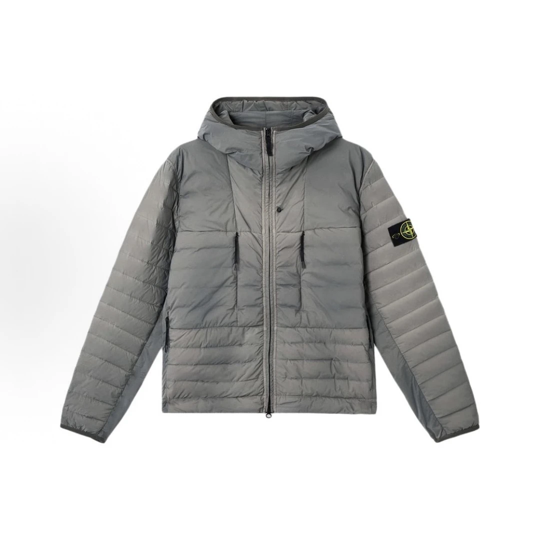 STONE ISLAND/石头岛  水泥色短款连帽羽绒 2541058