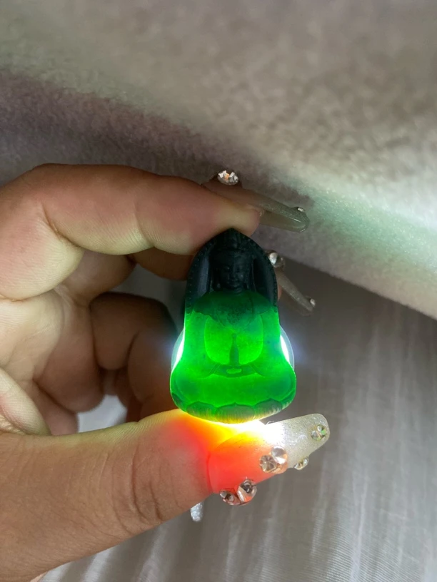 墨翠之旅翡翠A货素衣观音种老色正