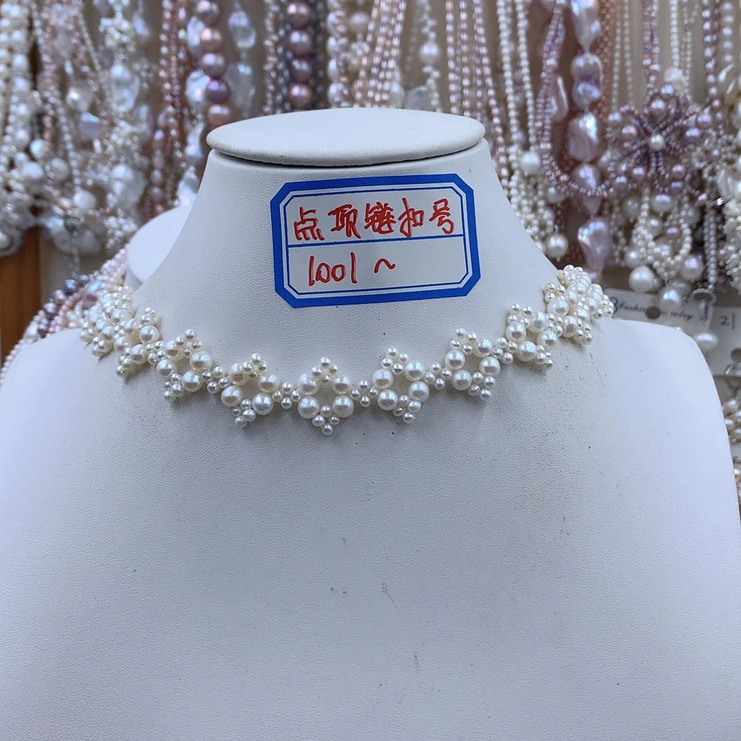 银S925镶嵌项链耳饰淡水珍珠