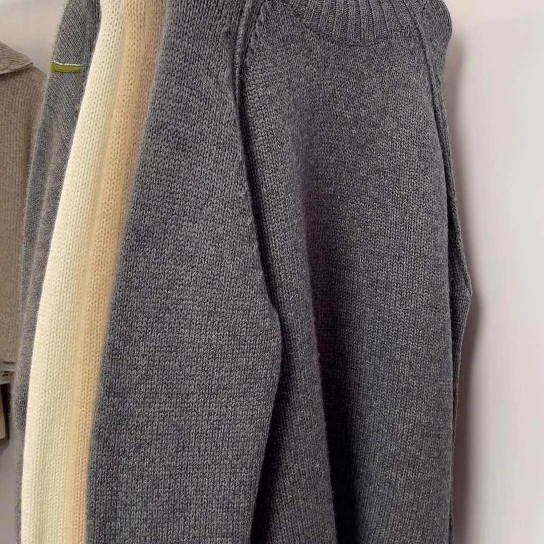 加长 高领 插肩 加厚 羊绒衫