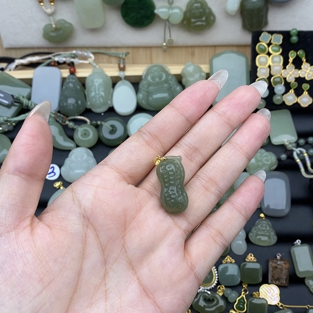 吊坠(不含链)银S925镶嵌和田玉