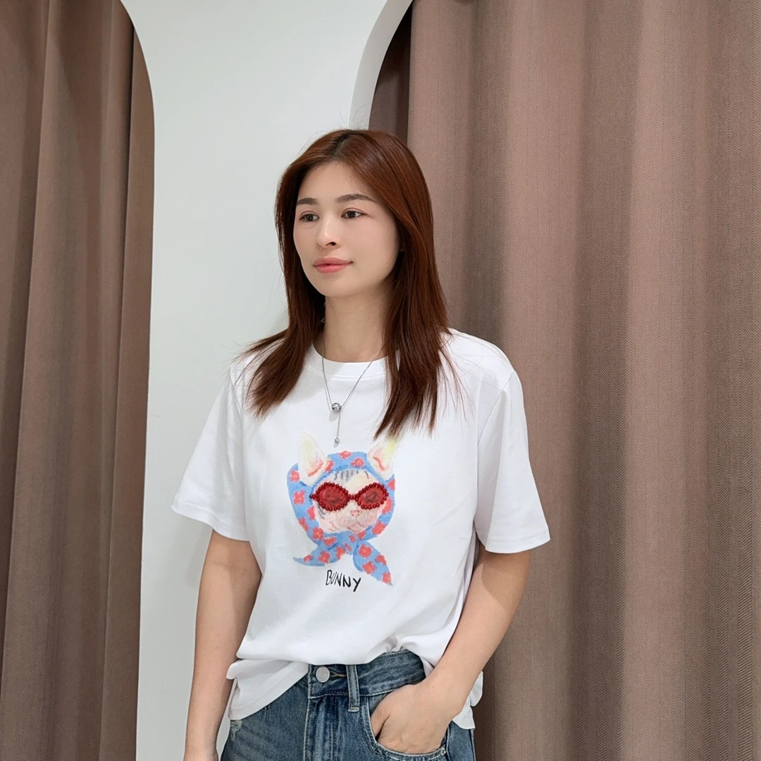 【只出不进】萱萱【帽子小猫】夏季正肩宽松短袖上衣589338 061201