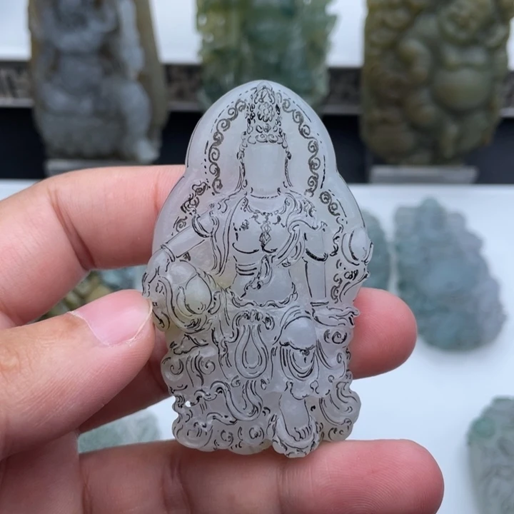 未镶嵌定制翡翠水月观音