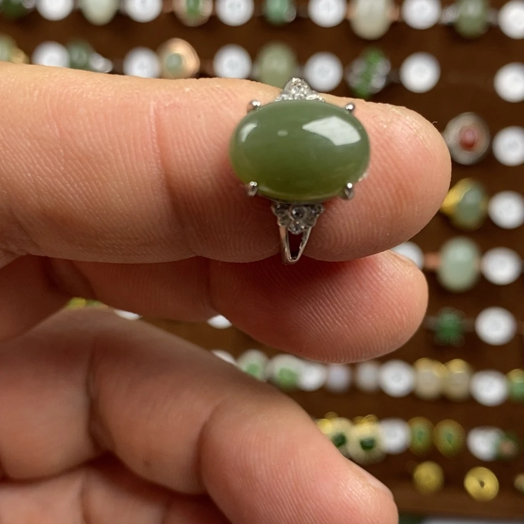 和田玉（青玉）戒指合金