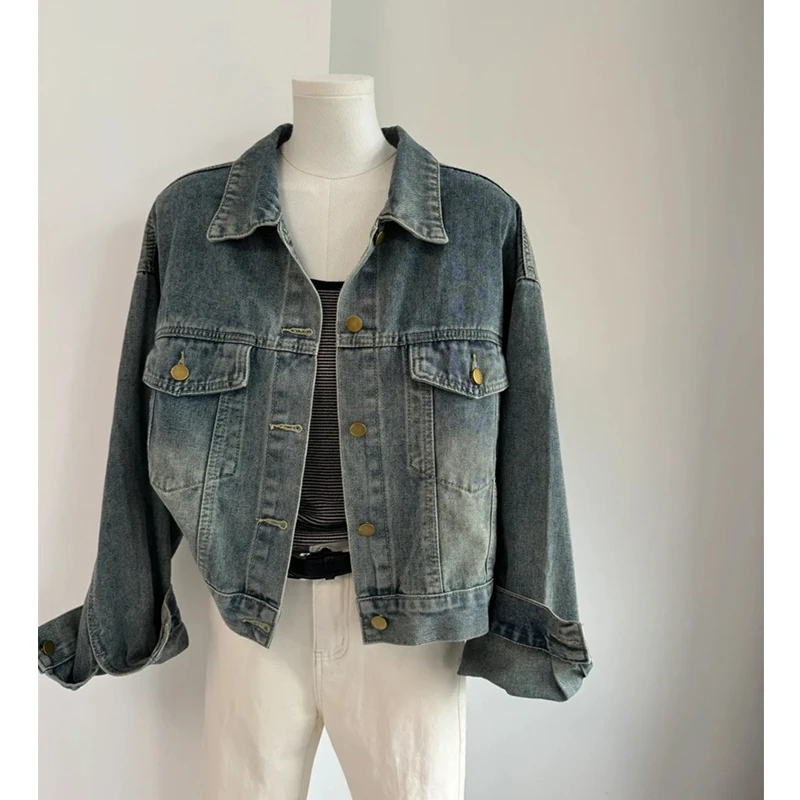 牛仔外套女2025春季新款今年流行复古做旧短款宽松休闲夹克上衣潮