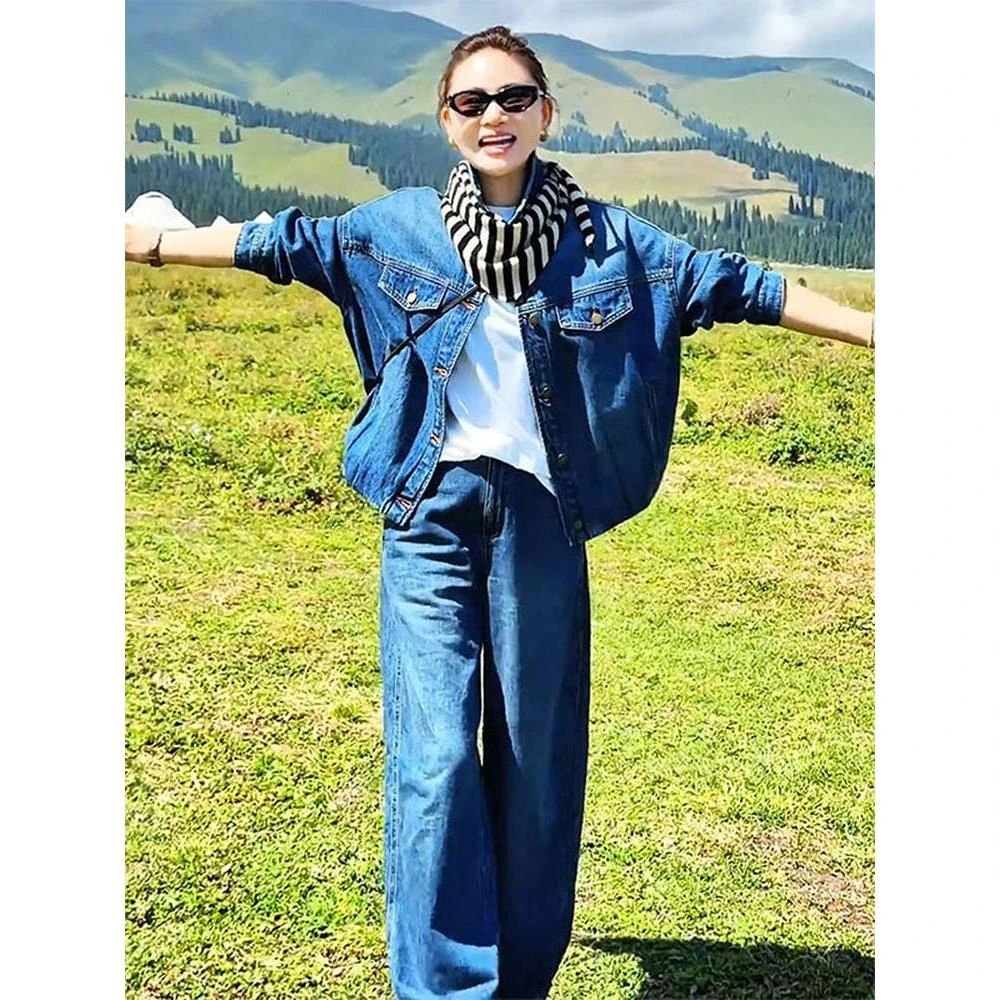 2025早秋新款一整套港风复古高级感清冷感气质裤子两件套