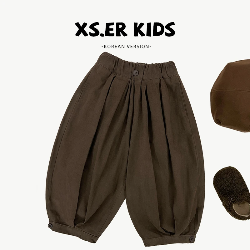 【小首尔】现货-男童简约韩版洋气休闲裤子秋季时尚宽松长裤HBB5943