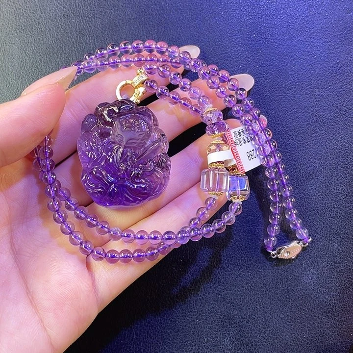 水晶紫水晶蛇狐未镶嵌