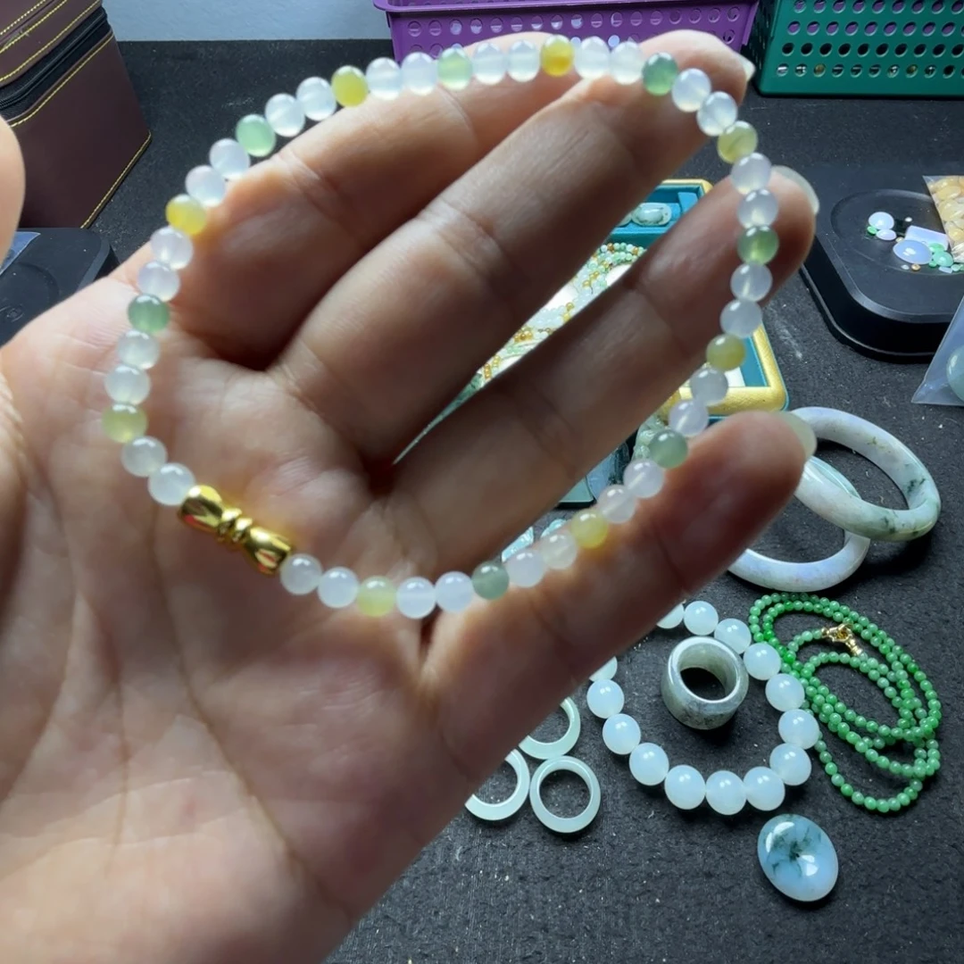 定制翡翠未镶嵌手串4.2