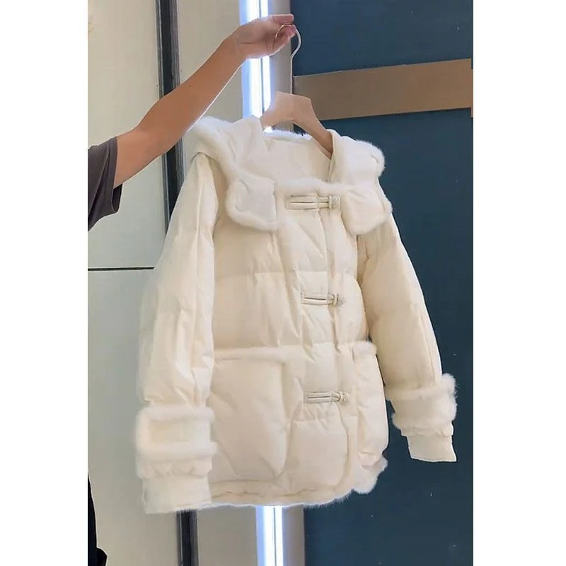 8809冬季新款时尚小香风棉服女短款小个子设计感加厚连帽棉衣外套