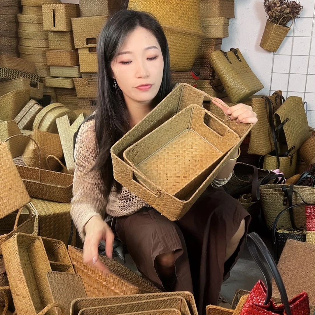 编织带草编包/草编收纳盒微瑕疵
