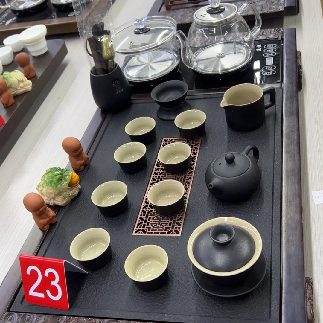 整套茶具套装家用全自动蓝*