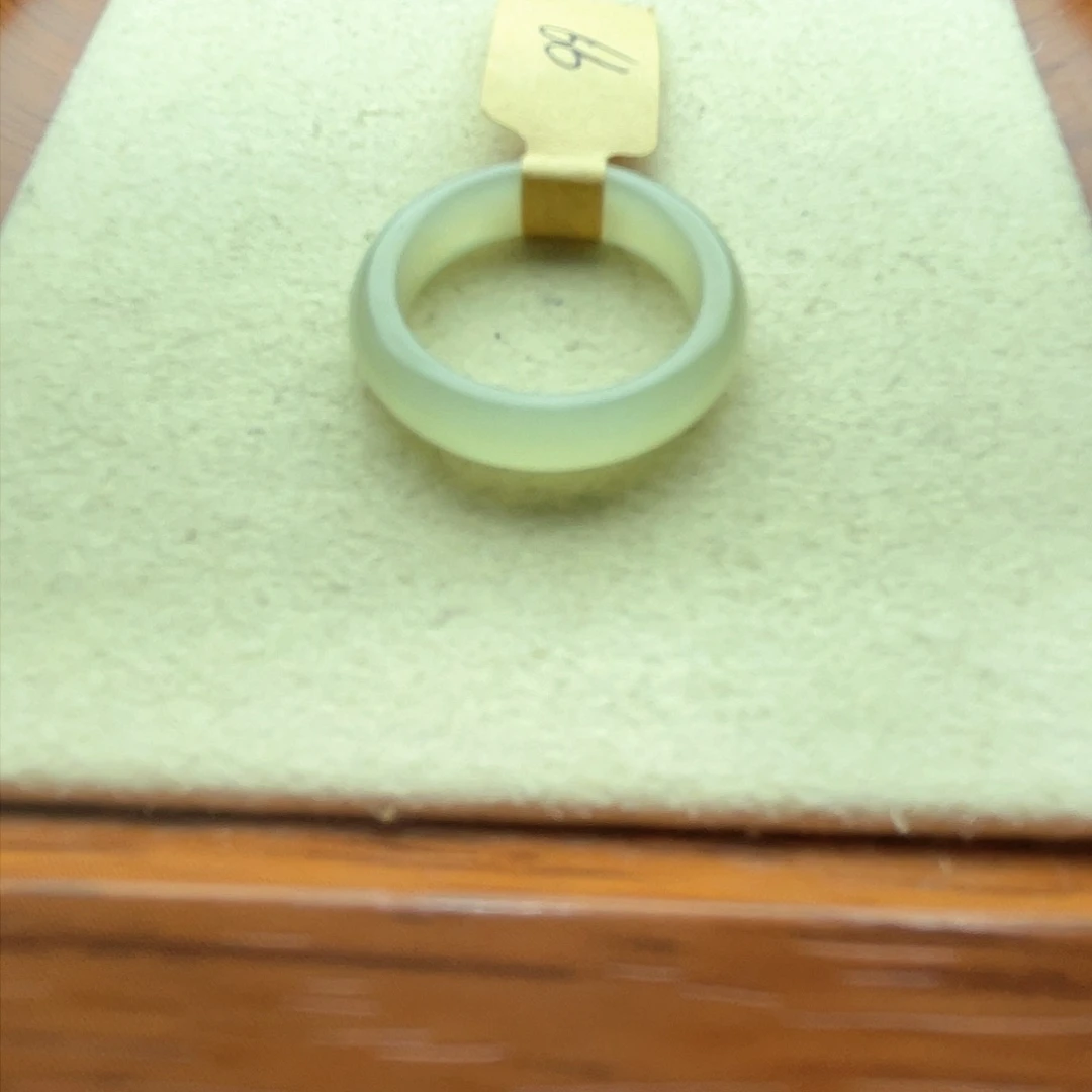 和田玉戒指未镶嵌晴水12-13号