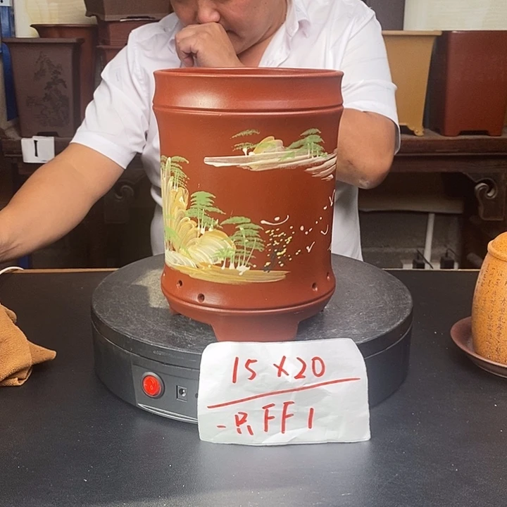 紫砂花盆货号一只FF1
