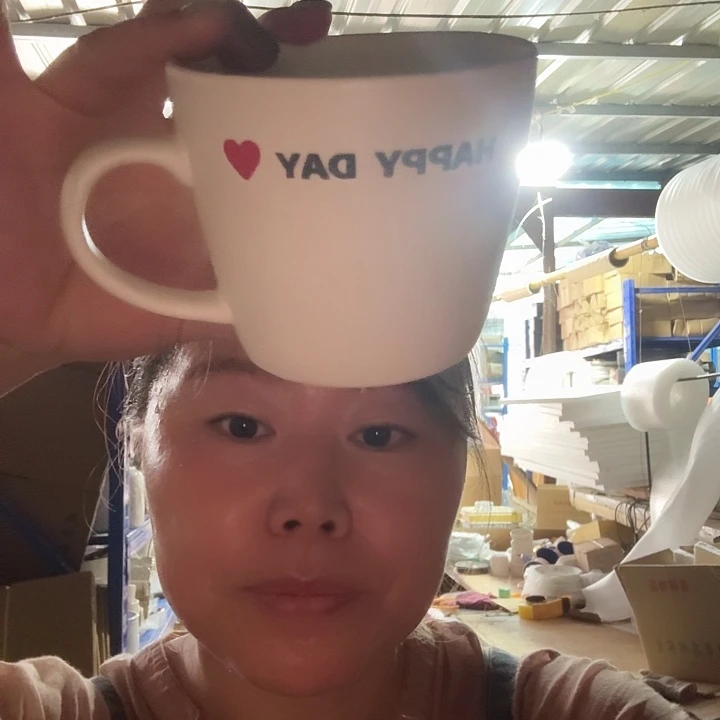 外贸尾单高温陶瓷微瑕心杯