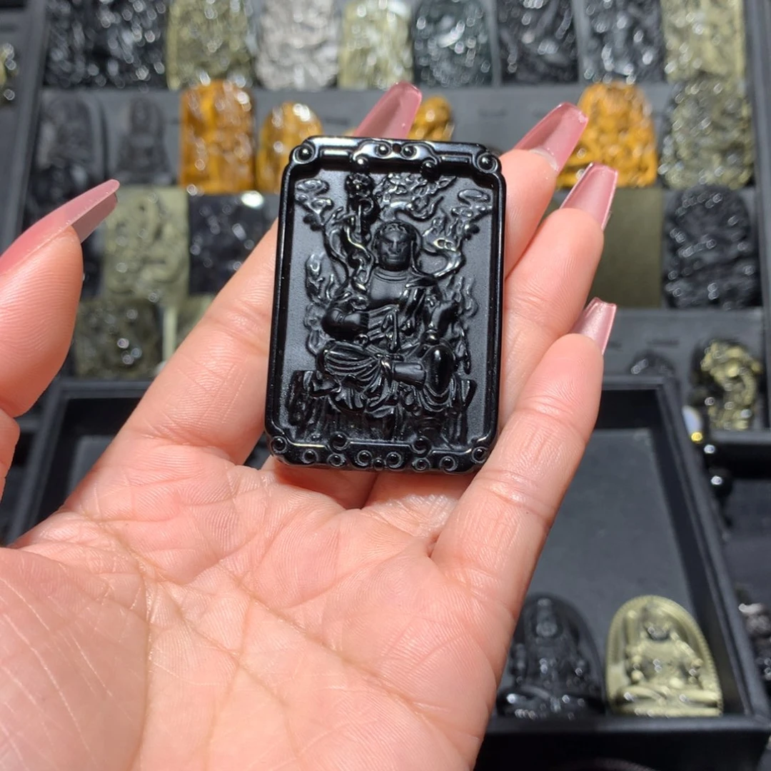 黑曜岩吊坠(赠链)未镶嵌赵*旺