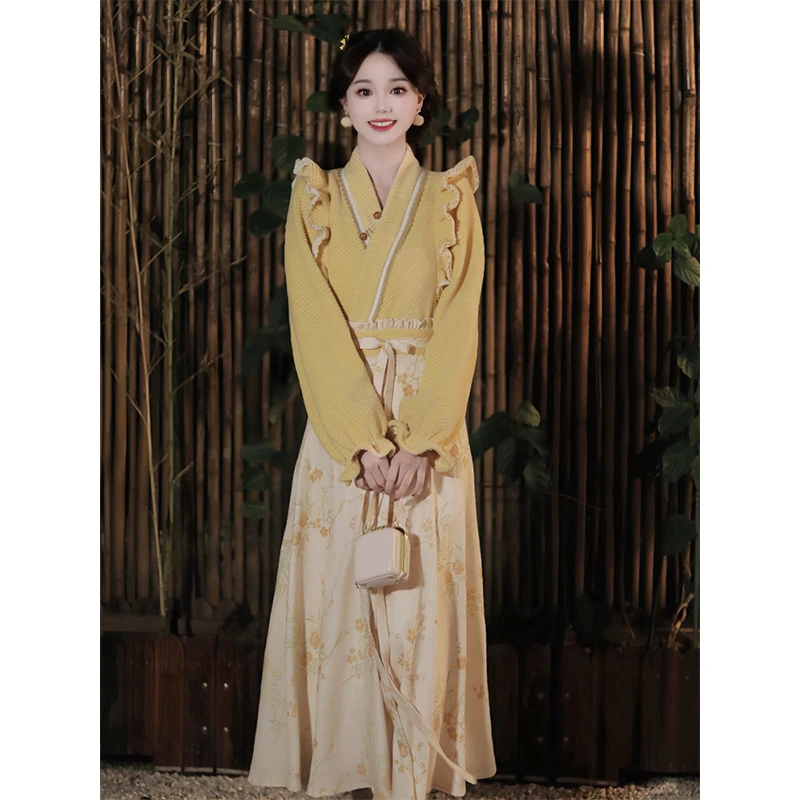 瑶西【金玉良缘】汉服国风女装爆款春款古风民族风裙子上衣两件套