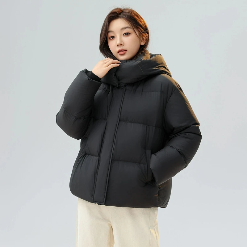 【二哥二嫂】女装羽绒服女士连帽短款加厚保暖秋冬宽松防风H027