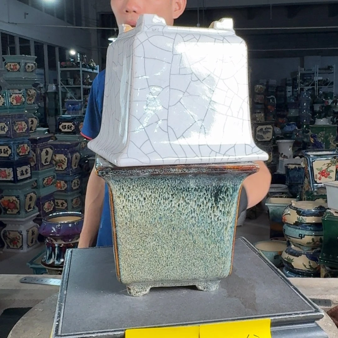 一风堂石湾花盆 内15*15微瑕盆口收缩