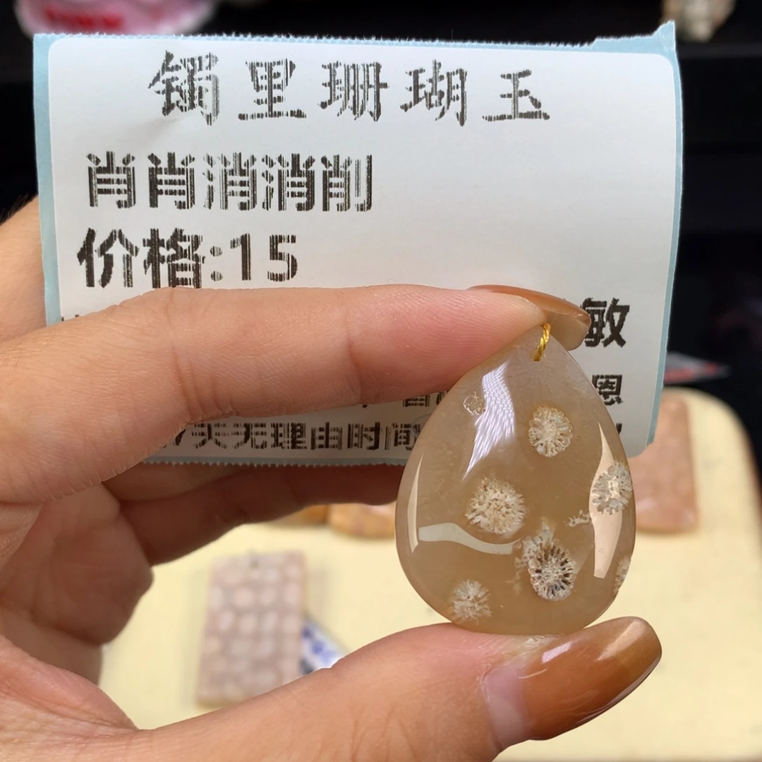 肖***削硅化珊瑚（珊瑚玉）未镶嵌颈饰