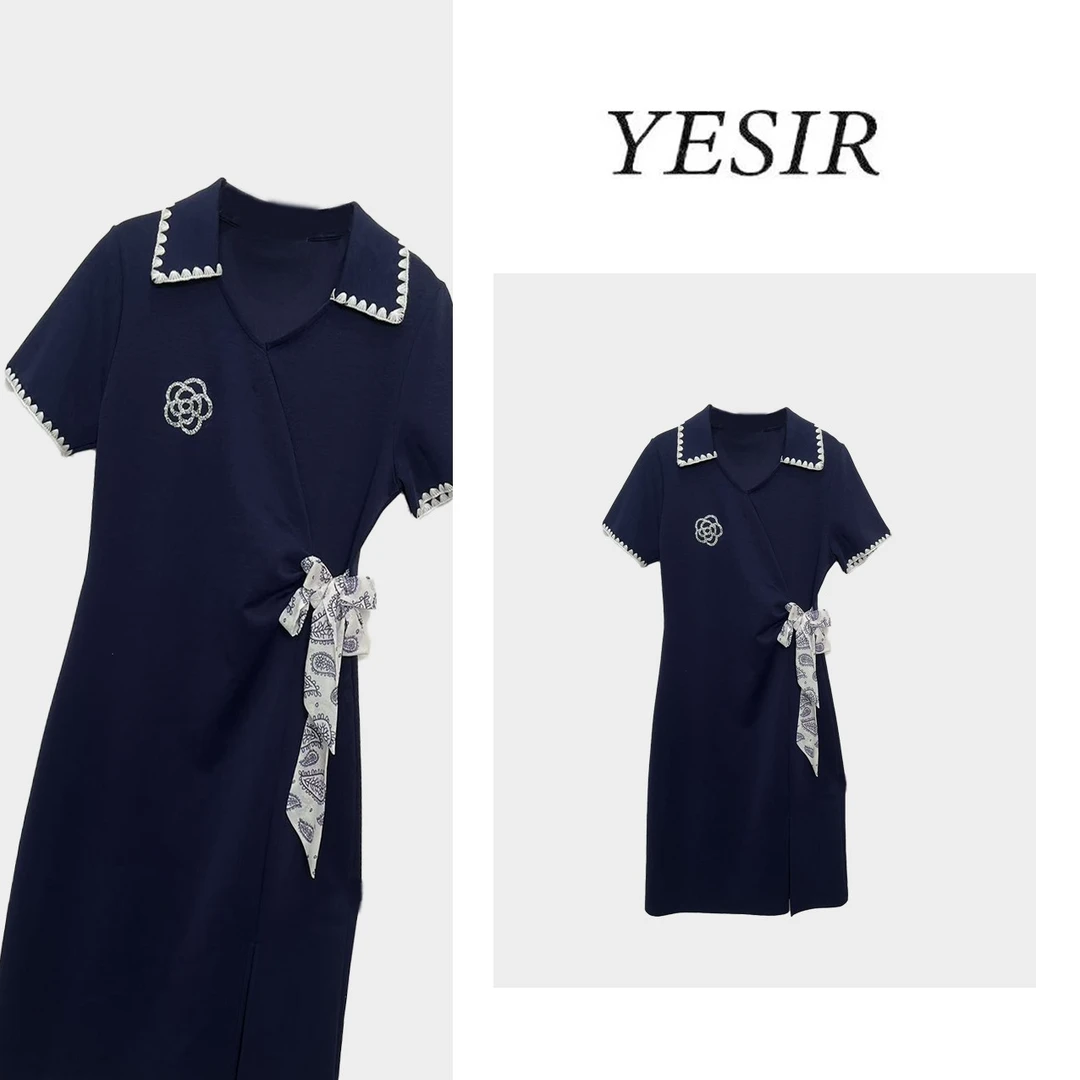 Q25158时尚设计蝴蝶收腰连衣裙