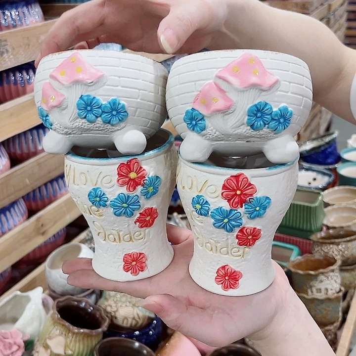 有孔.凑单10元陶瓷花盆发货！