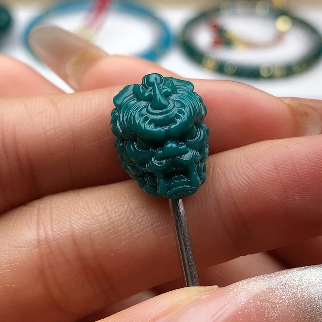 琉璃DIY油绿色龙头12.8*15×16.3