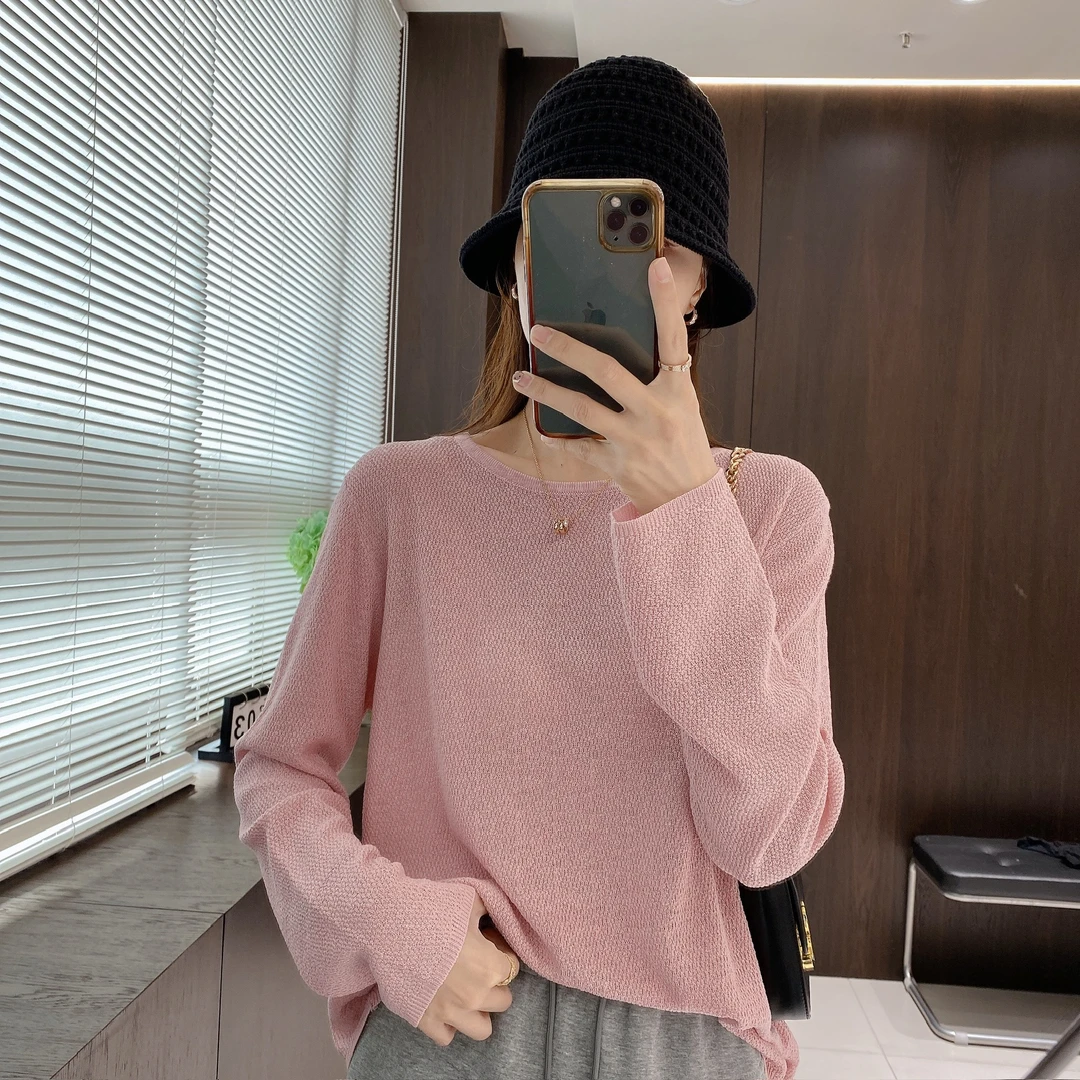 IMFLY金小金自制女装 针织衫DYW8977欧若风休闲打底圆领针织衫