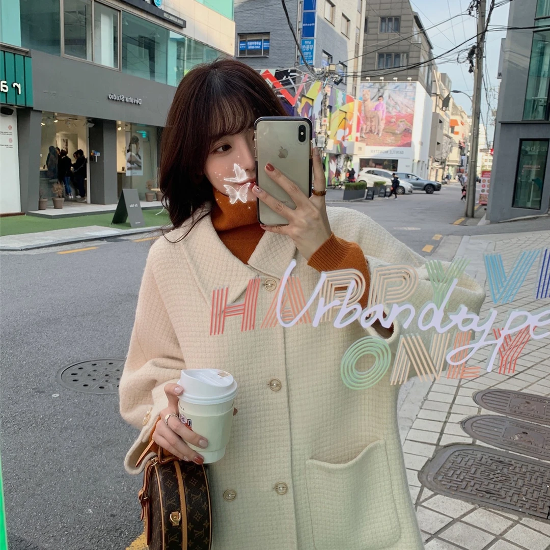 ASM ANNA◆梦镜之钥~经典设计双排扣 优雅澳毛大衣A0359