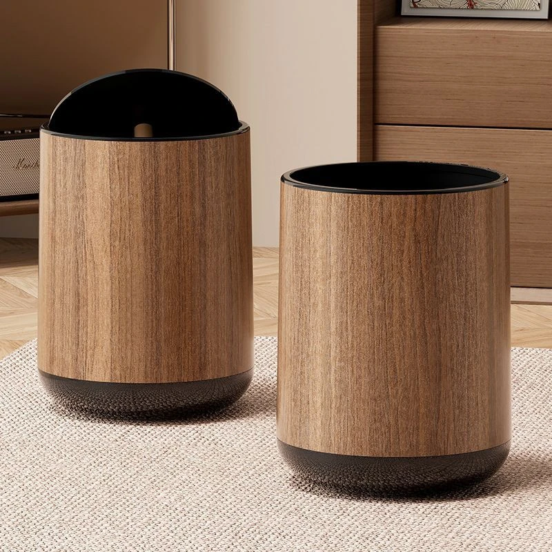 垃圾桶家用2025新款复古客厅卧室厨房高颜值室内双层大容量纸篓