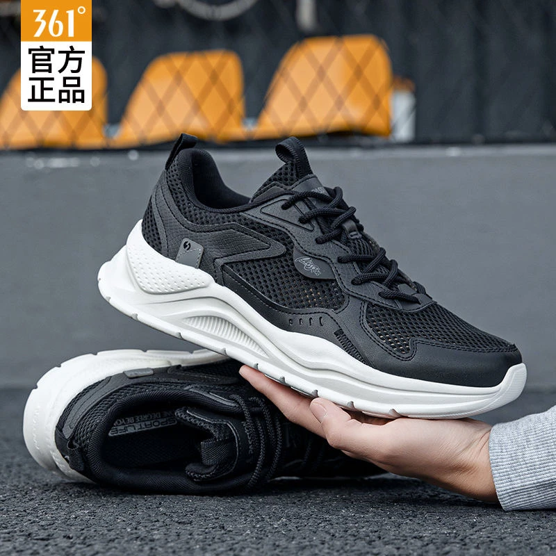 361°男鞋运动鞋2025冬季新款超轻网面透气休闲鞋缓震防滑跑步鞋