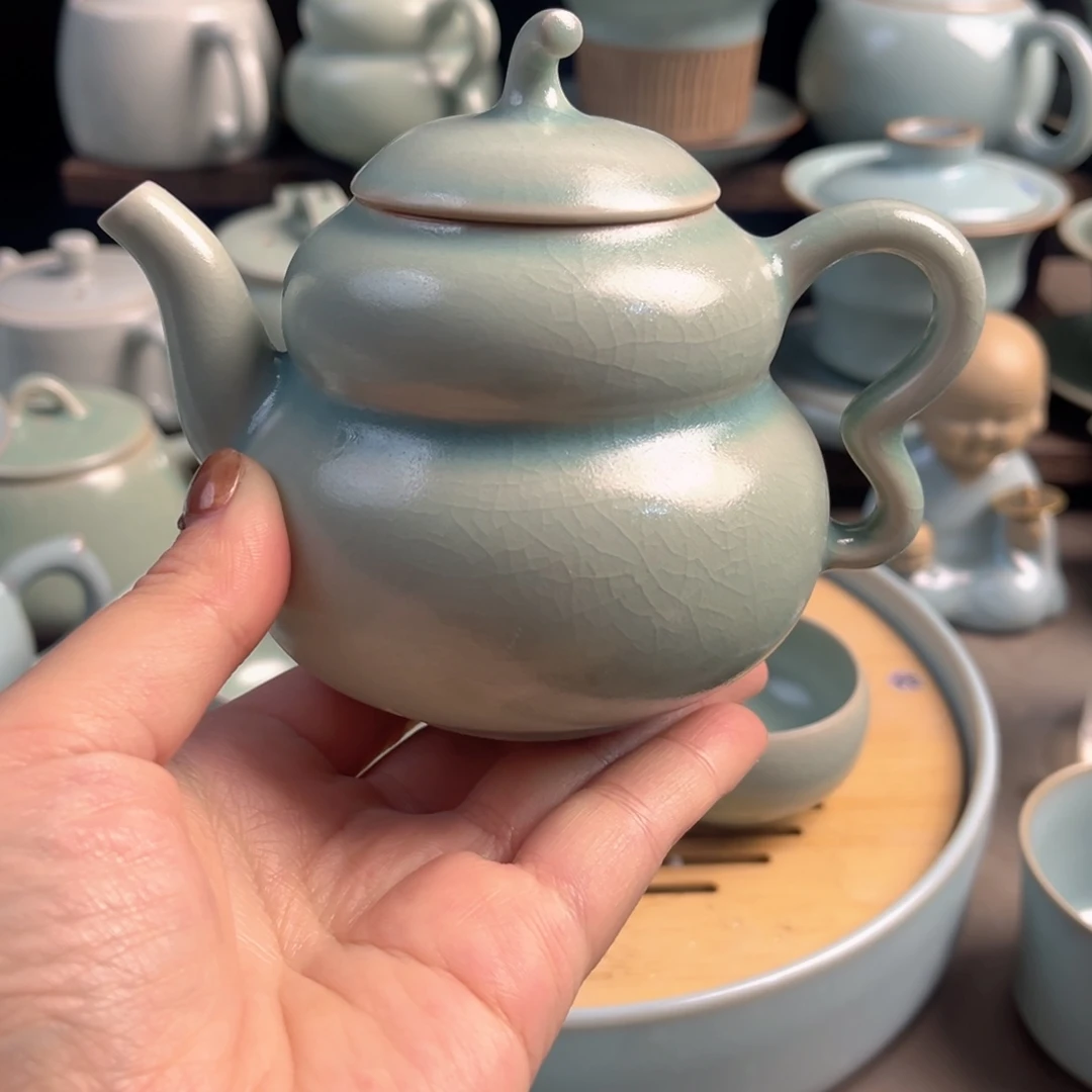 摆件陶瓷仿古釉葫芦原矿